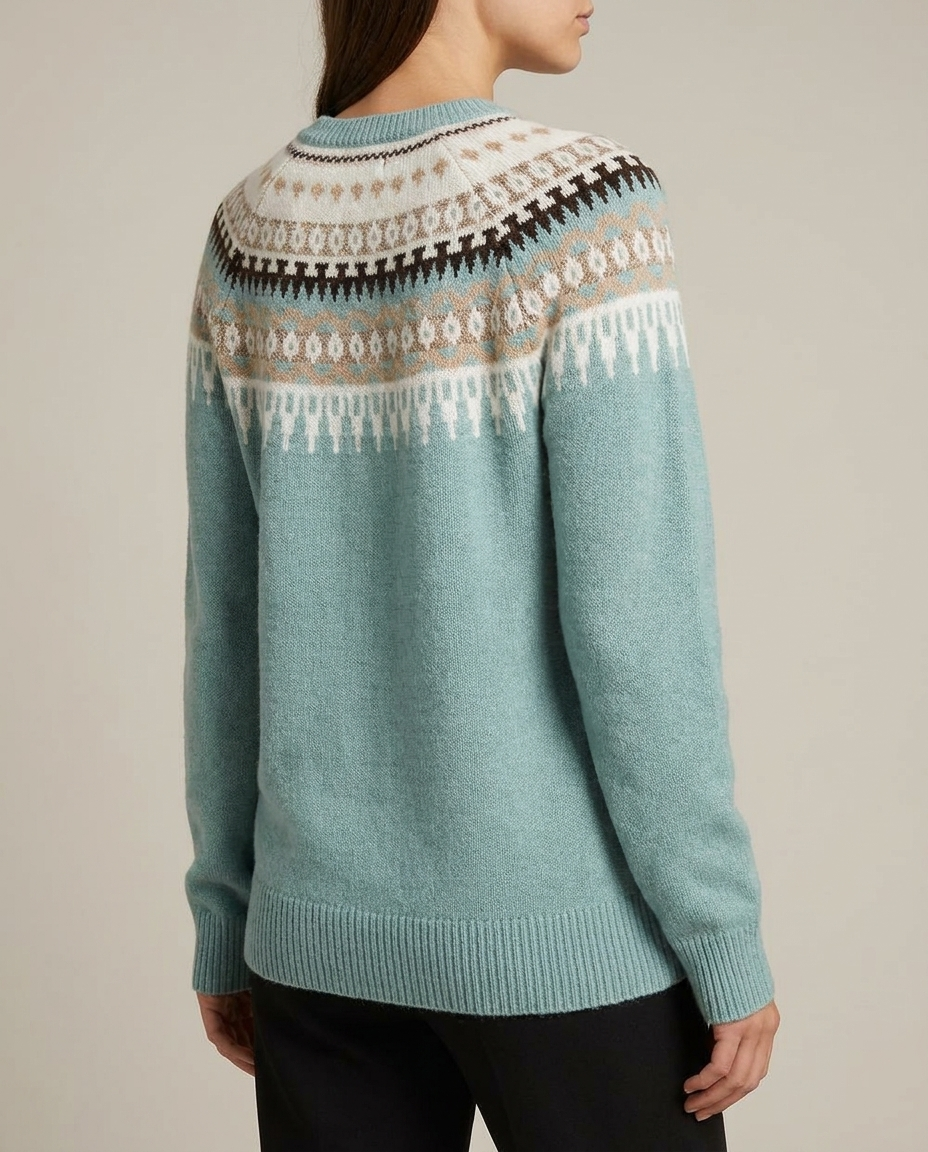 Patterned Knit Sweater - alternate back angle