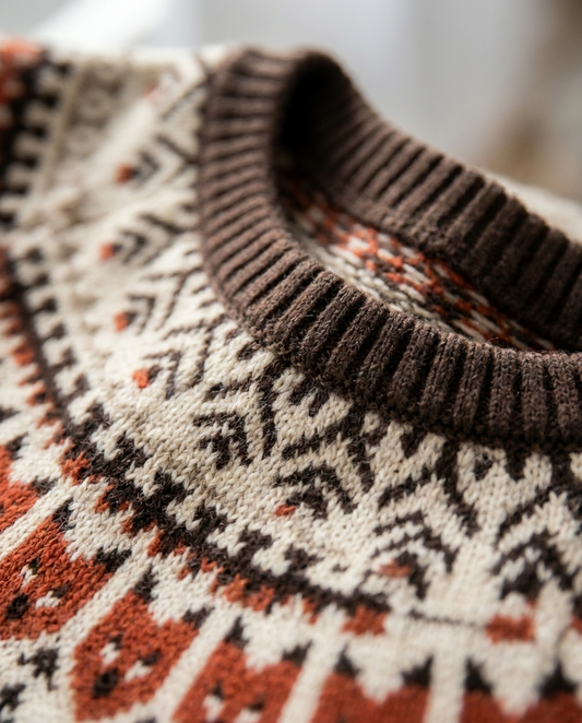 Patterned Knit Sweater - close-up detail